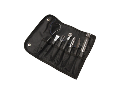 Rullemappe med indhold, HWL, inkl. 7 dekorationsjern, Sort