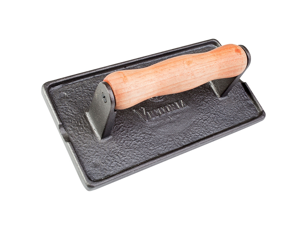 Bøfpresse med træhåndtag, Victoria, støbejern