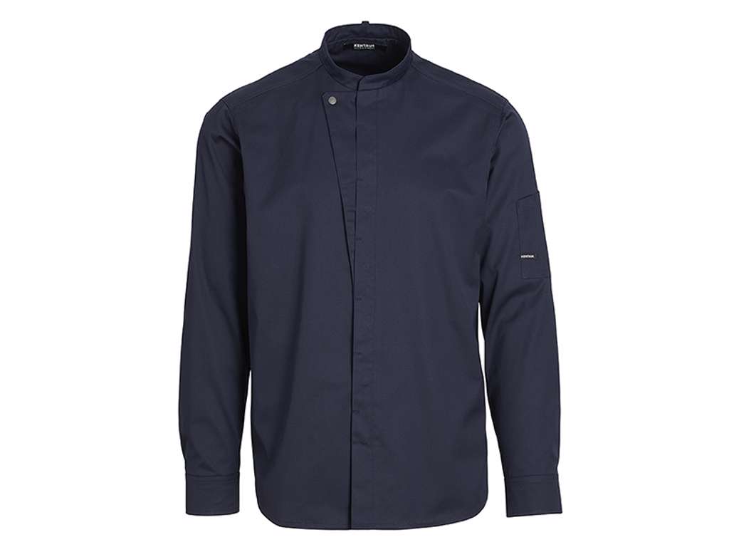 Kokkejakke Mørk Marine m/trykknap L