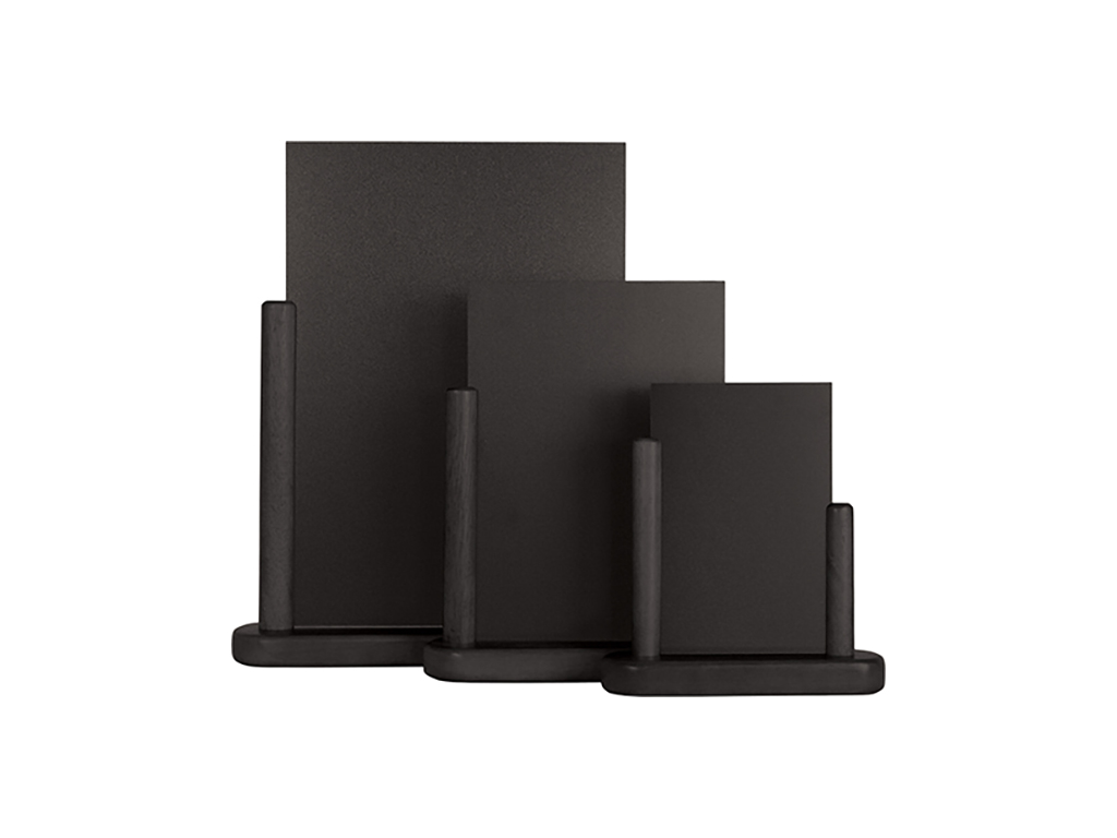 Tavle 28x32 cm A4 m/sort træ fod bord