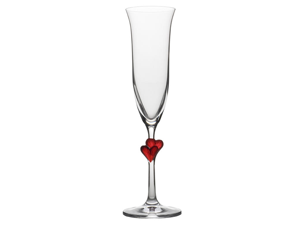 Glas L'Amour Champagne Flute rød 17,5 cl
