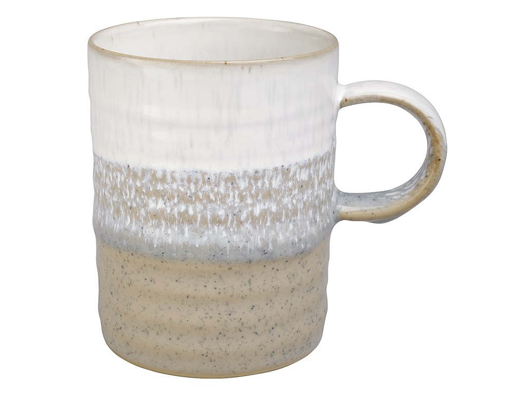 Denby Kiln Kop med hank – Rillet hvid 370 ml