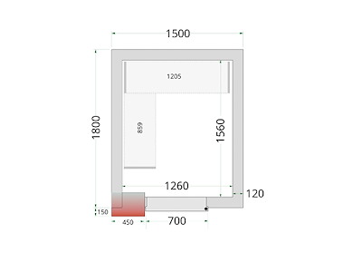 Fryserumspanel 1500x1800x2200 120mm